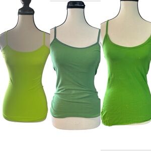 Women's Green Spaghetti Strap Tops